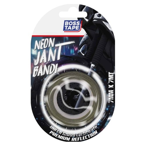 Boss Tape Beyaz Neon Jant Bandı En:7mm Boy:7mt