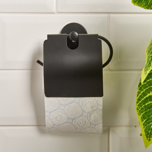 Linda Alz Banyo Siyah Yapışkanlı Kapaklı Kağıtlık YLDS5152