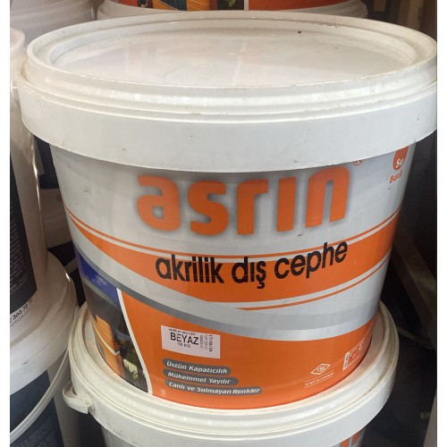 Asrın Akrilik Dış Cephe Boyası Beyaz 10Kg Asrın Akrilik Dış Cephe Boyası Beyaz 10Kg