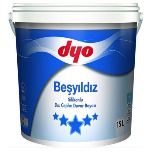 Dyo Beşyıldız Silikonlu Dış Cephe Boyası Beyaz 15LT Dyo Beşyıldız Silikonlu Dış Cephe Boyası Beyaz 15LT