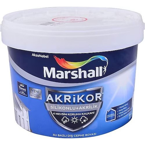 Marshall Akrikor Silikonlu + Akrilik Dış Cephe Boyası Beyaz 7.5 Lt. Marshall Akrikor Silikonlu + Akrilik Dış Cephe Boyası Beyaz 7.5 Lt.