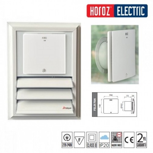 Banyo Ve Tuvalet Aspiratörü Felix Dekoratif 100 MM Banyo Ve Tuvalet Aspiratörü Felix Dekoratif 100 MM