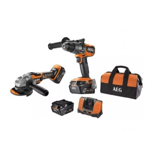 Aeg JP18A2-502B 18V Kombo 2li Kit Akülü Darbeli Vidalama + Taşlama 4935480951