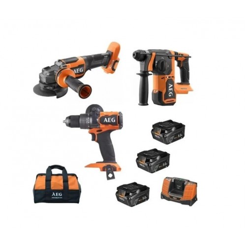 Aeg JP18AA3-503B 18V Kombo 3Lü Kit Akülü Darbeli Vidalama + Taşlama+ Kırıcı Delici 4935479881