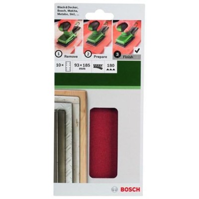 Bosch Makine Zımparası 93x185 MM Velcro 8 D. 180 K. 2.609.256.A84 10lu