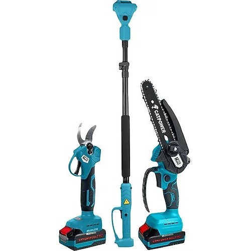 Cat Power Dal Budama 2 Li Set Zincirli Testere + Teleskopik Uzatma 20V 2.0Ah. 1520