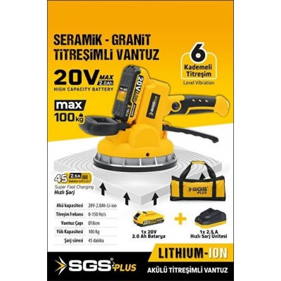 Sgs Akülü Seramik-Granit Titreşimli Vantuz 20V 2.0 Ah. 5415