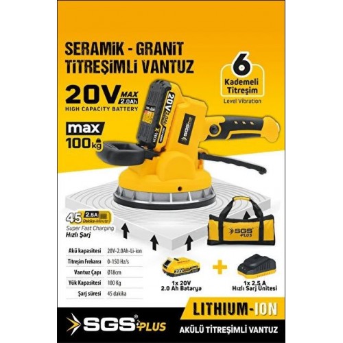 Sgs Akülü Seramik-Granit Titreşimli Vantuz 20V 2.0 Ah. 5415