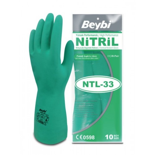 Beybi Nitril NTL33 İş Eldiveni Yeşil