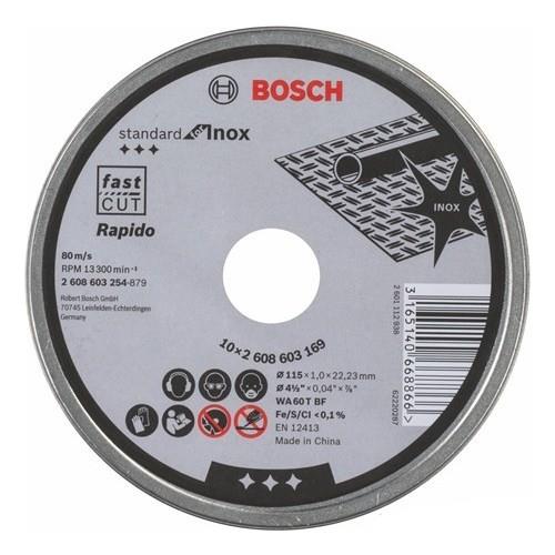 Bosch İnox Rapido Standart 10´lu 115x1 MM 2.608.603.254