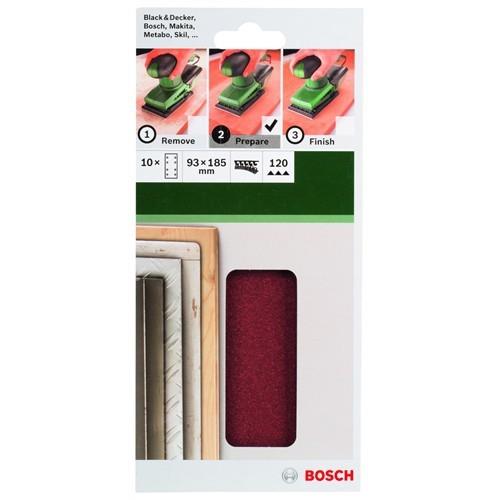 Bosch Makine Zımparası 93x185 MM Velcro 8 D. 120 K. 2.609.256.A83 10lu