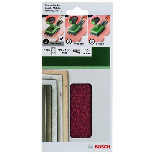 Bosch Makine Zımparası 93x185 MM Velcro 8 D. 40 K. 2.609.256.A80 10lu