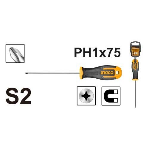 İngco Endüstriyel mıknatıslı Yıldız Bits Uç PH1X75mm HS68PH1075