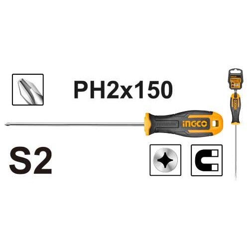 İngco Endüstriyel Mıknatıslı Yıldız Bits Uç PH2X150mm HS68PH2150