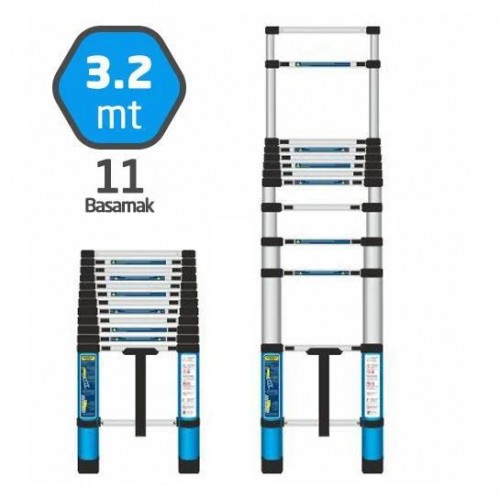 Master 11 Basamaklı Teleskopik Merdiven 3.2 Mt. 504321