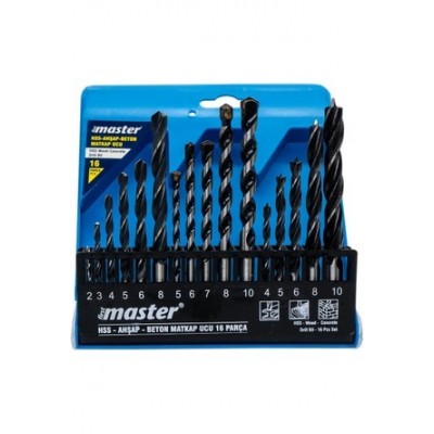 Master HSS-Ahşap-Beton Matkap Ucu Seti  16 Parça 530850