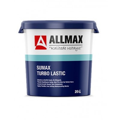 Allmax Sumax Turbo Lastic Süper Elastik Hızlı Priz Su Yalıtım Harcı 20 Kg.