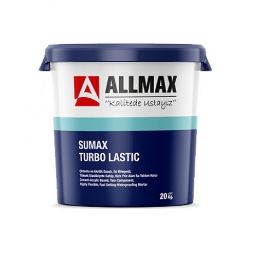 Allmax Sumax Turbo Lastic Süper Elastik Hızlı Priz Su Yalıtım Harcı 20 Kg.