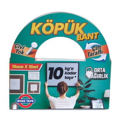 Boss Tape Çift Taraflı Köpük Bant 18X10MT BT-01011