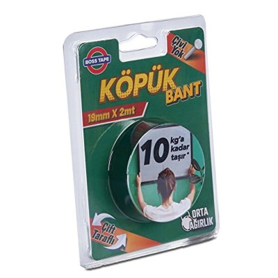 Boss Tape Çift Taraflı Köpük Bant 19mmX2MT BT-01012