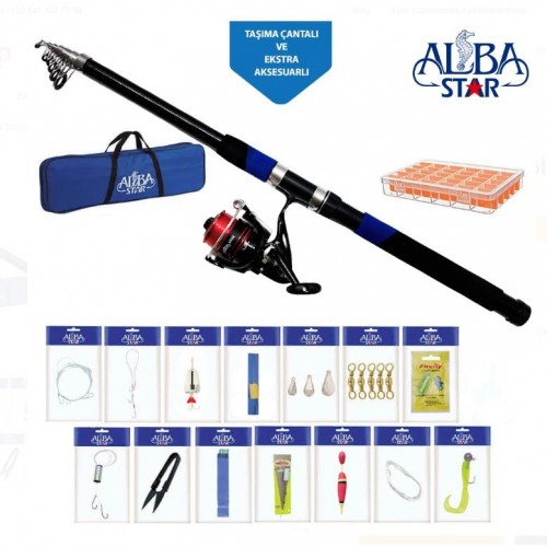 Albastar Çantalı Göl ve Deniz Olta Seti 350Cm BTS012 Albastar Çantalı Göl ve Deniz Olta Seti 350Cm BTS012