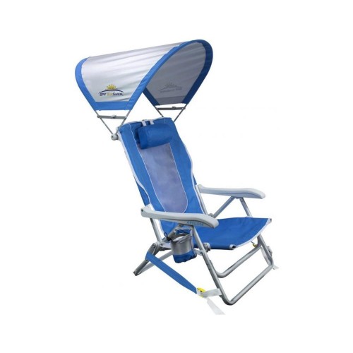 GCI Outdoor Freestyle SunShade 4 Kademeli Güneşlikli Katlanır Plaj Sandalyesi Mavi Kod:66383