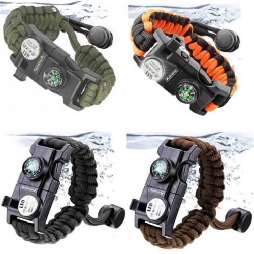 Magnezyumlu Paracord Bileklik Kahverengi OUT-4300