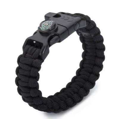 Magnezyumlu Paracord Bileklik Siyah OUT-4300