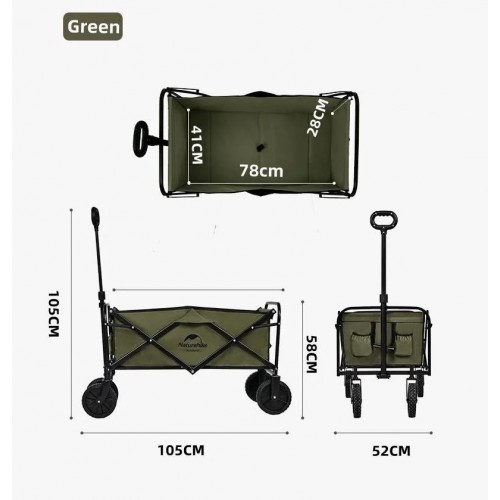 Naturehike Çok Amaçlı Katlanır Taşıma Arabası Vagon Army Green