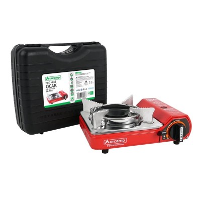 Orcamp Tekli Portatif Ocak Mini Kırmızı Plastik Çantalı CK-506